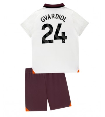 Maillot de foot Manchester City Josko Gvardiol #24 Extérieur enfant 2023-24 Manches Courte (+ pantalon court)